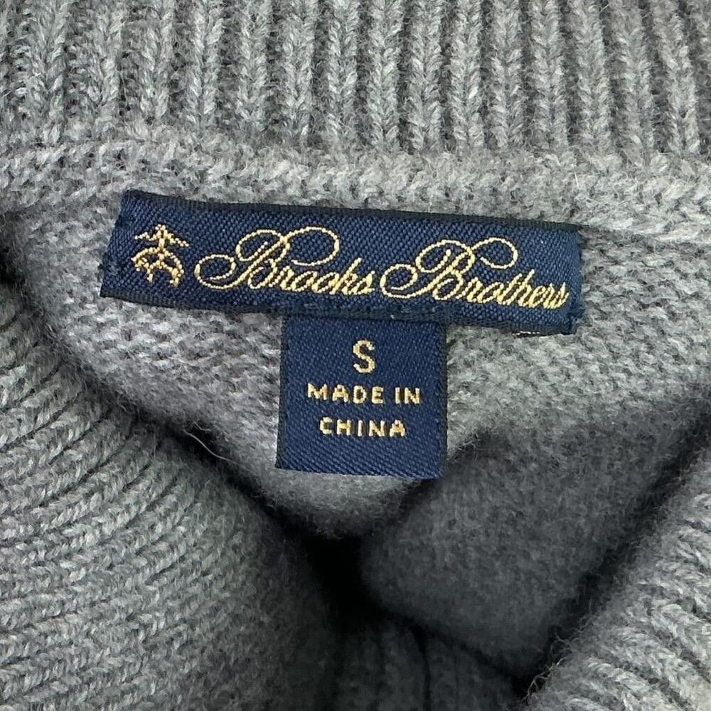 Brooks Brothers Zip Sweater Women S Gray Wool Cashmere Funnel Neck Pullover - Picture 6 of 6